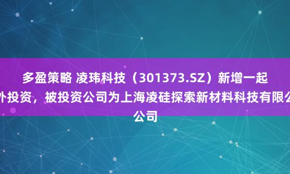多盈策略 凌玮科技（301373.SZ）新增一起对外投资，被投资公司为上海凌硅探索新材料科技有限公司